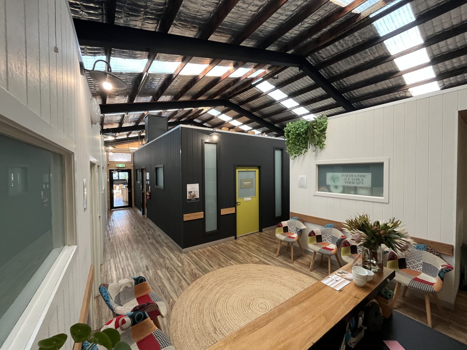 Wide view of the collective's hallway and shared spaces